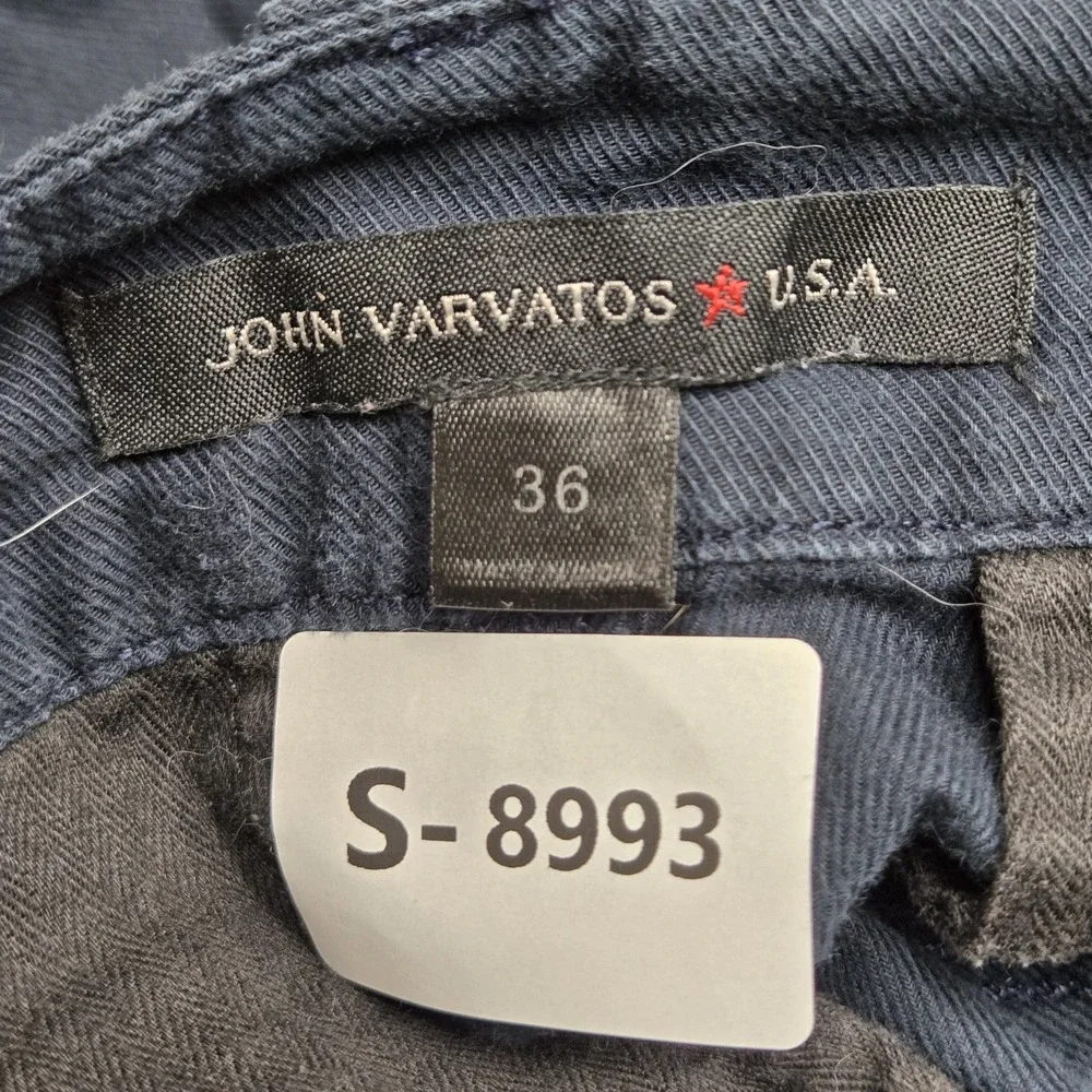 John Varvatos Men Shorts 36 Navy Chino Button 7